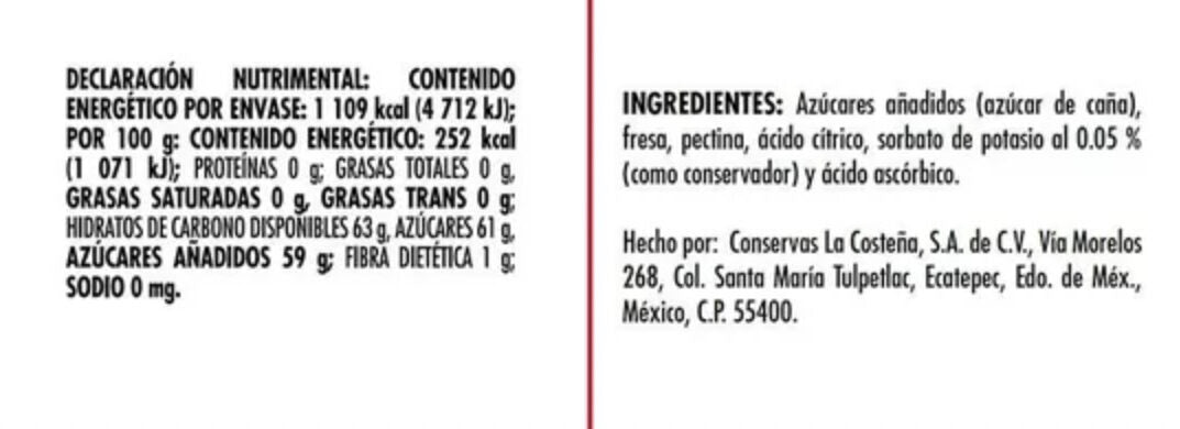 LA COSTEÑA MERMELADA FRESA 270 G