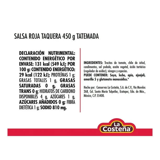LA COSTEÑA SALSA TAQUERA ROJA 450 G