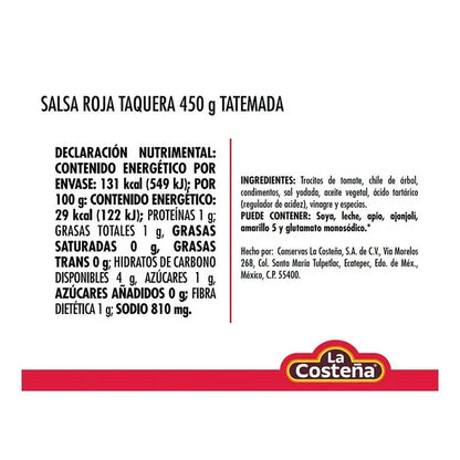 LA COSTEÑA SALSA TAQUERA ROJA 450 G