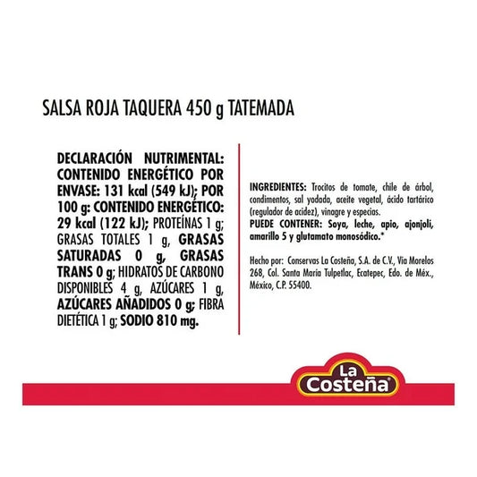 LA COSTEÑA SALSA TAQUERA ROJA 450 G