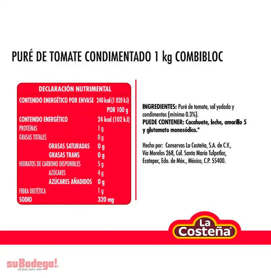LA COSTEÑA SALSA TOMATE TETRA 1 K