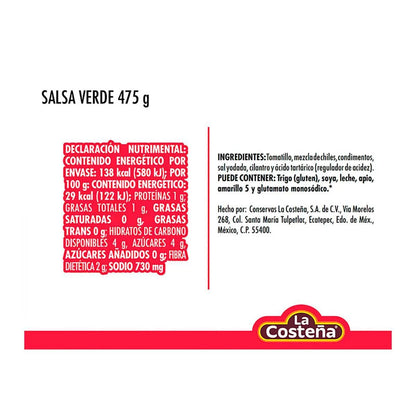LA COSTEÑA SALSA VERDE 475 G