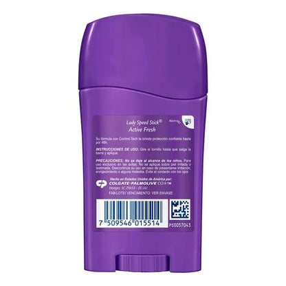 LADY SPEED STICK DESODORANTE ANTITRANSPIRANTE ACTIVE FRESH EN BARRA 45 g