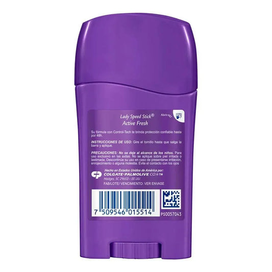 LADY SPEED STICK DESODORANTE ANTITRANSPIRANTE ACTIVE FRESH EN BARRA 45 g