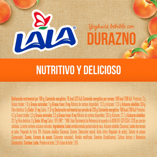 LALA YOGUR BEB DURAZNO 24/220 G 3430