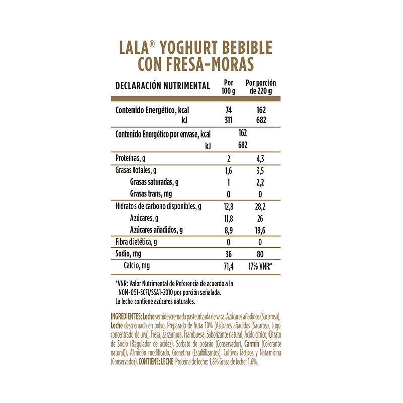 LALA YOGUR BEB FRESAS MORAS 24/220 G 3429