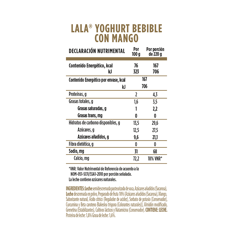 LALA YOGUR BEB MANGO 24/220 G 3427