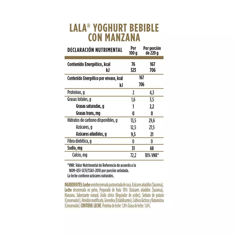 LALA YOGUR BEB MANZANA 24/220 G 3428