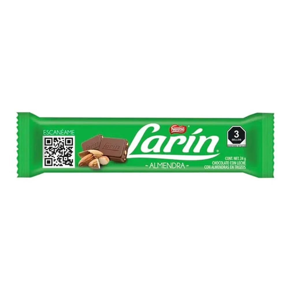 LARIN CHOCOLATE  ALMENDRA BARRA 30/10 24G