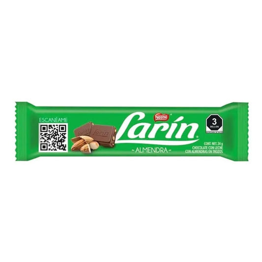 LARIN CHOCOLATE  ALMENDRA BARRA 30/10 24G