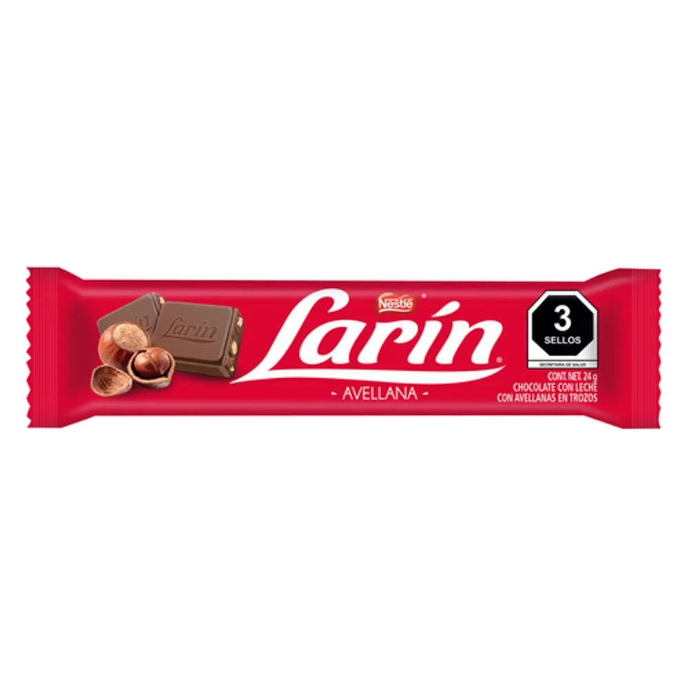 LARIN CHOCOLATE AVELLANA BARRA 30/10 24G