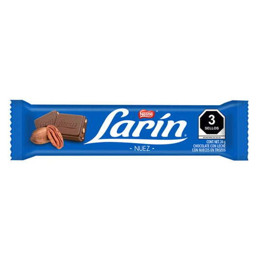 LARIN CHOCOLATE NUEZ BARRA 30/10 24G