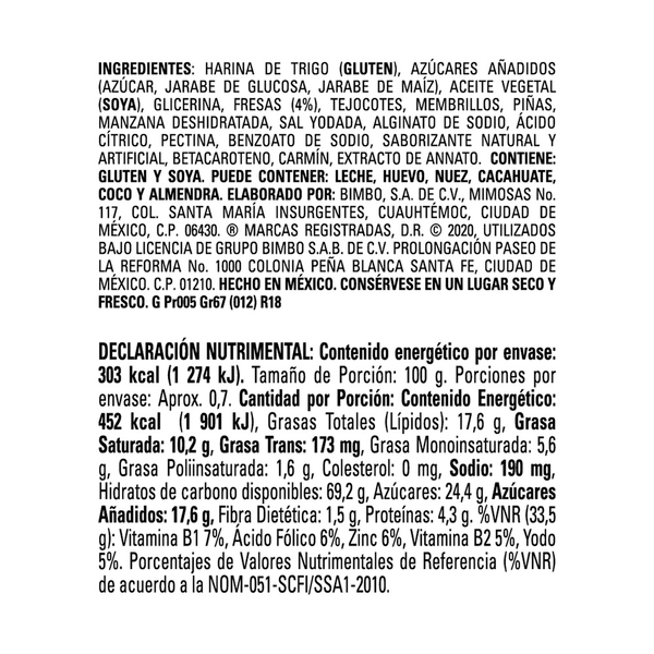 MARINELA BARRITAS GALLETAS FRESA 67 G
