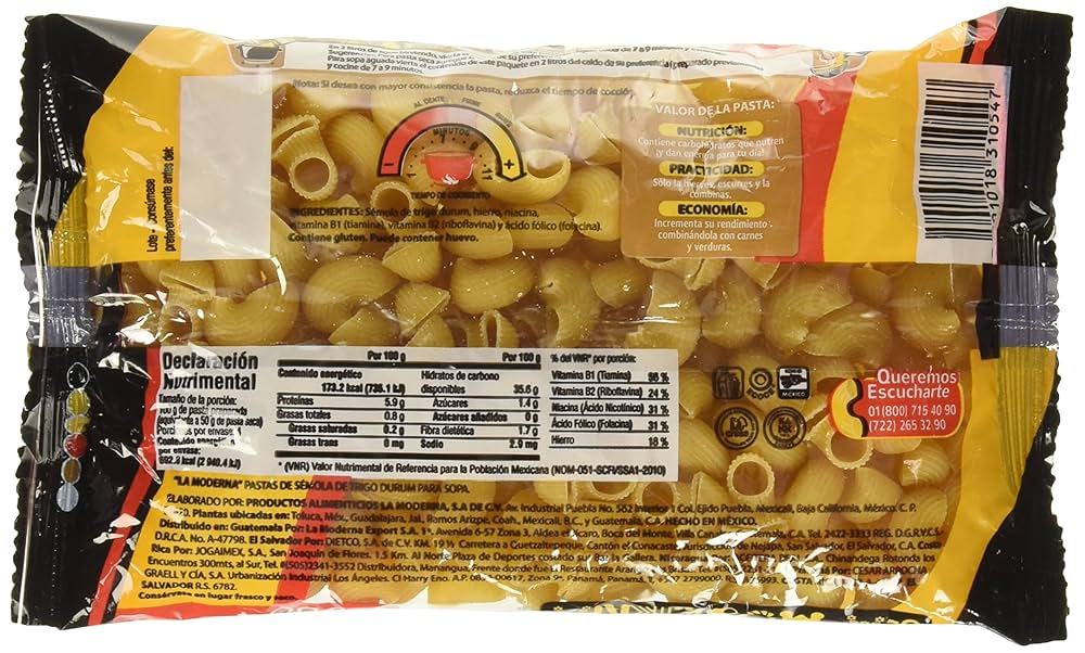 MODERNA SOPA CODO  1 200 G 20pzs