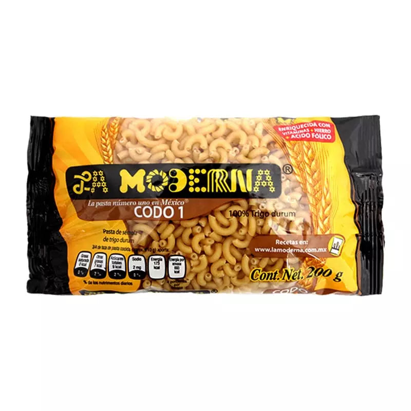 MODERNA SOPA CODO  1 200 G 20pzs