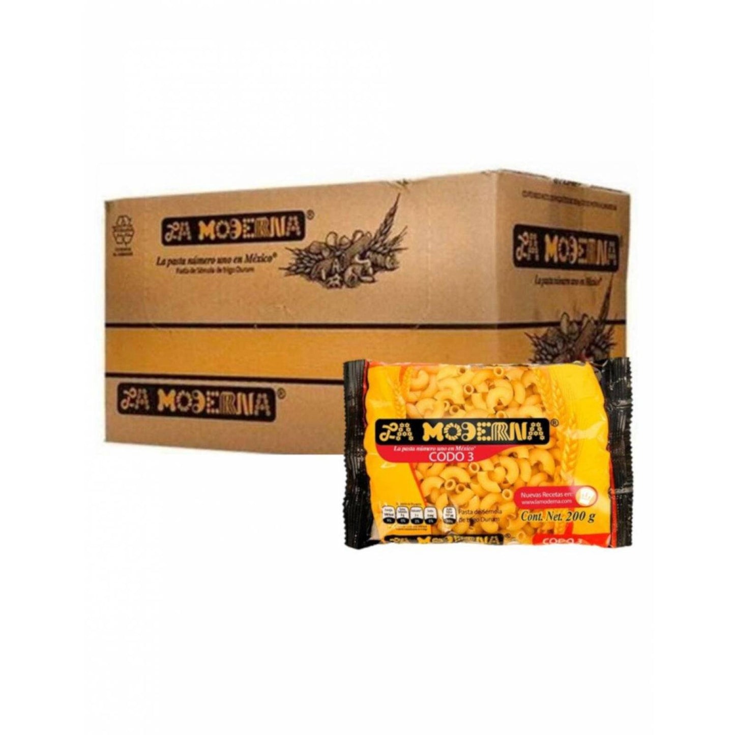 MODERNA SOPA CODO  3 200 G 20pzs