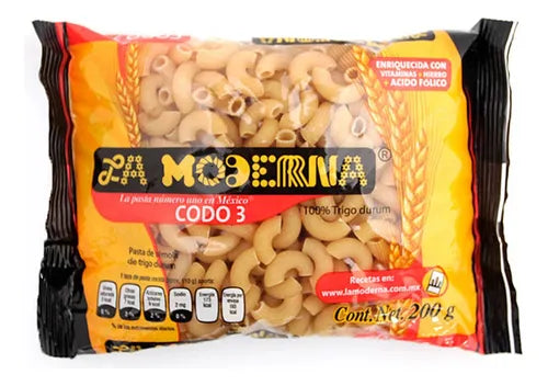 MODERNA SOPA CODO  3 200 G 20pzs
