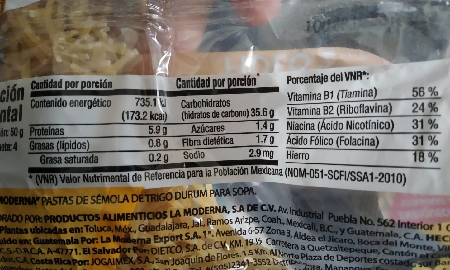 MODERNA SOPA FIDEO  2 200 G 20pzs