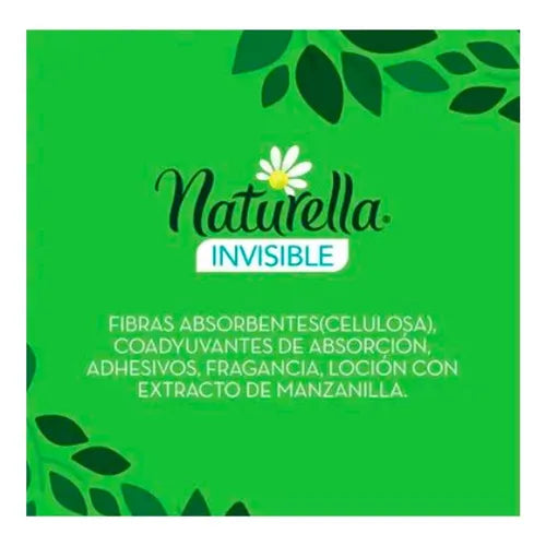 NATURELLA TOALLA FEMENINA FLUJO MODERADO INVISIBLE C/A 16/8