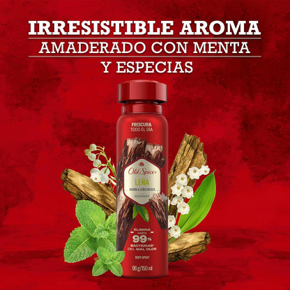 OLD SPICE DESODORANTE SPRAY LEÑA 150 ML 96G