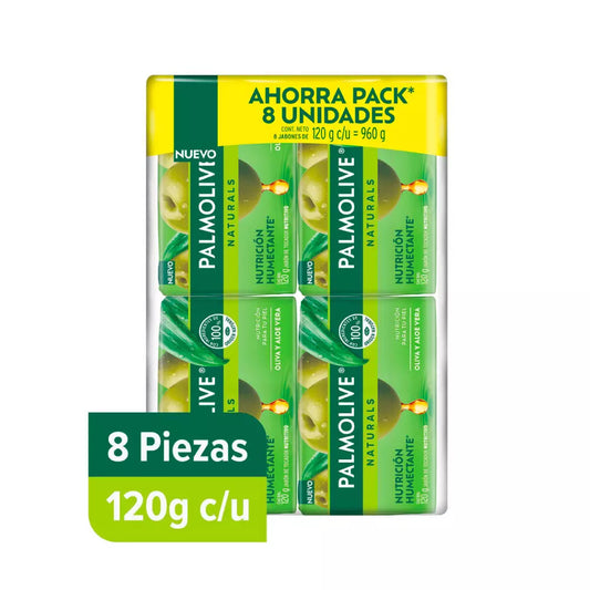 PALMOLIVE JABON ALOE OLIVA  8/8 120 G