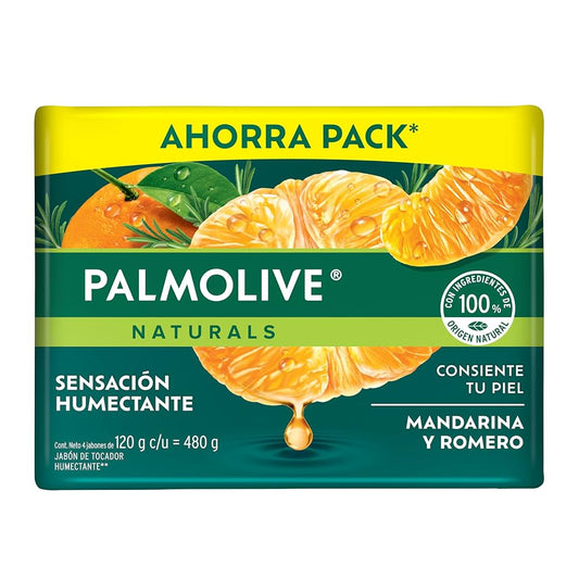 PALMOLIVE JABON NAT MANDARINA/ROMERO18/4 120G