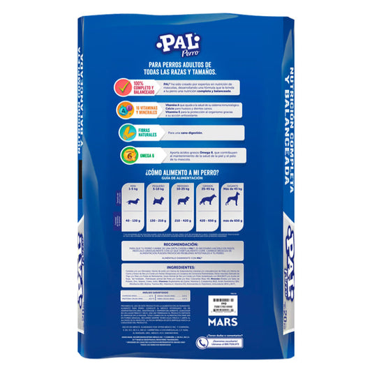 ALIMENTO PARA PERRO TODAS LAS RAZAS PAL PERRO ADULTO 20 K