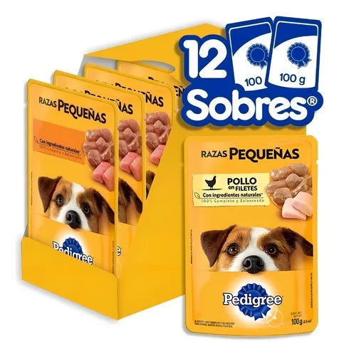PEDIGREE SOBRE RAZAS PEQ POLLO 12/100 G