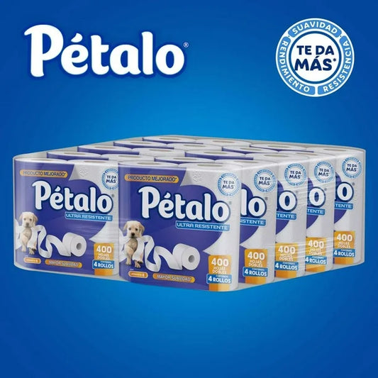 PAPEL HIGIENICO PETALO ULTRA RESISTENTE 300 HOJAS DOBLES 4pzs
