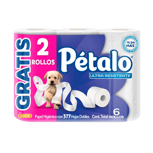 PAPEL HIGIENICO PETALO ULTRA RESISTENTE 4+2pzs