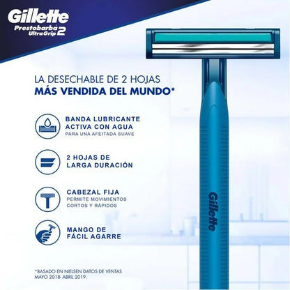 RASTRILLO GILLETTE PRESTOBARBA 2 ULTRA GRIP 24/24
