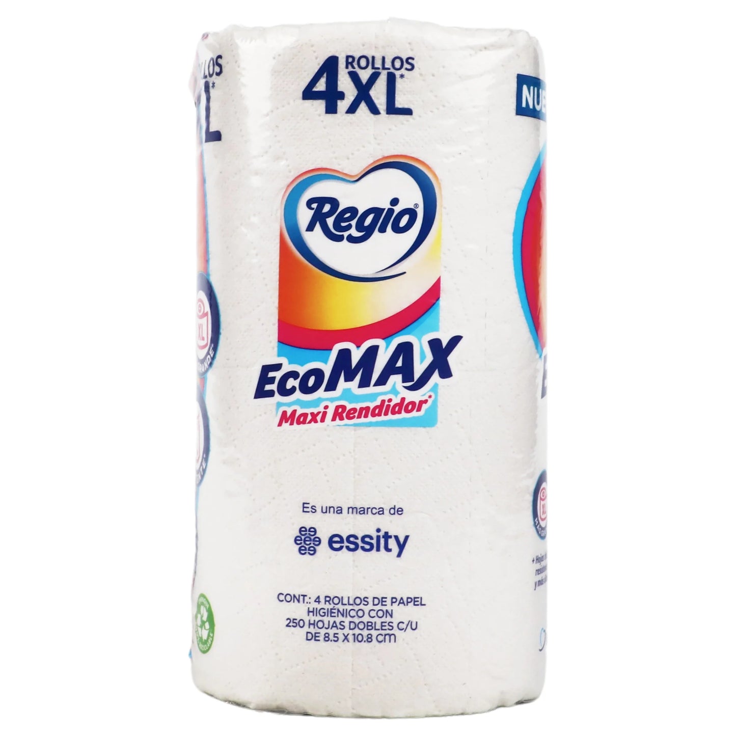 PAPEL HIGIENICO REGIO ECOMAX 250 HOJAS DOBLES 4pzs
