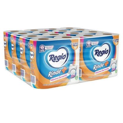 PAPEL HIGIENICO REGIO RINDE+ 375 HOJAS DOBLES 4+2pzs