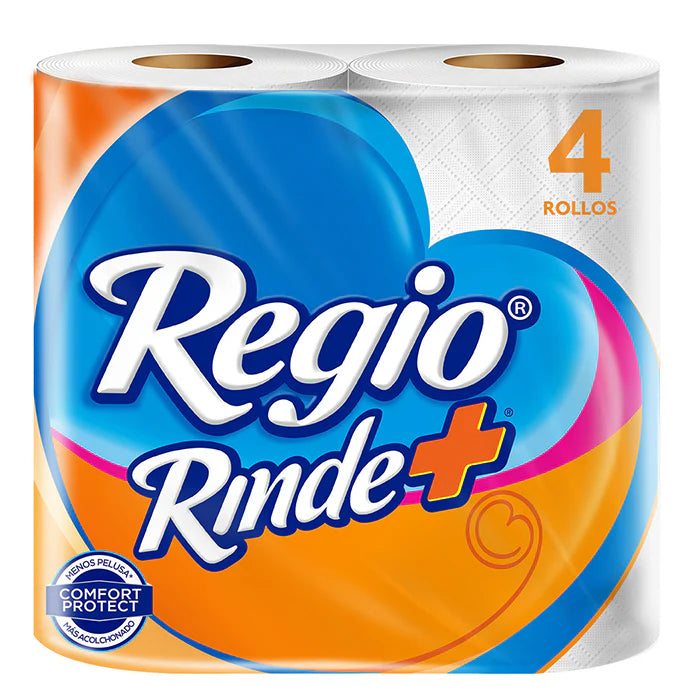 PAPEL HIGIENICO REGIO RINDE+ 375 HOJAS DOBLES 4+2pzs