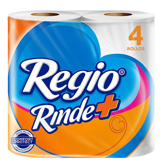 PAPEL HIGIENICO REGIO RINDE+ 375 HOJAS DOBLES 4+2pzs