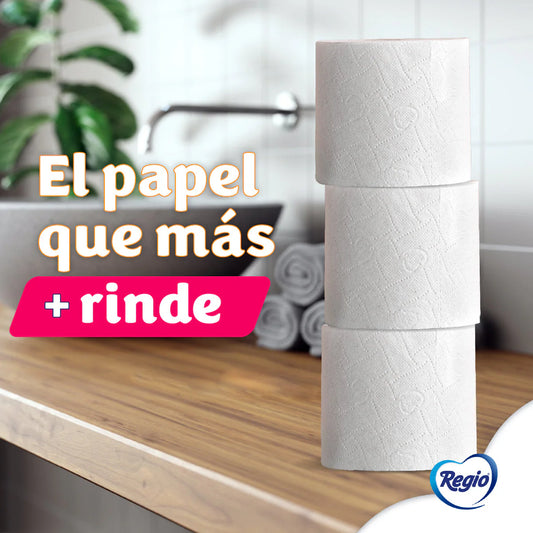 PAPEL HIGIENICO REGIO RINDE+ 500 HOJAS DOBLES 4+2pzs