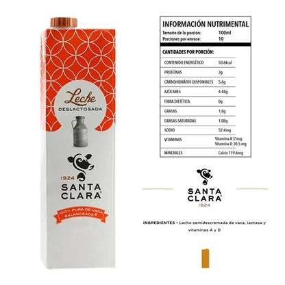 SANTA CLARA LECHE DESLACTOSADA 1 L