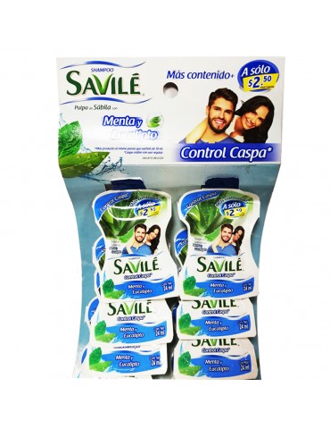 SAVILE SH MENTA/EUCALIPTO SOBRE 12/16 24 ML