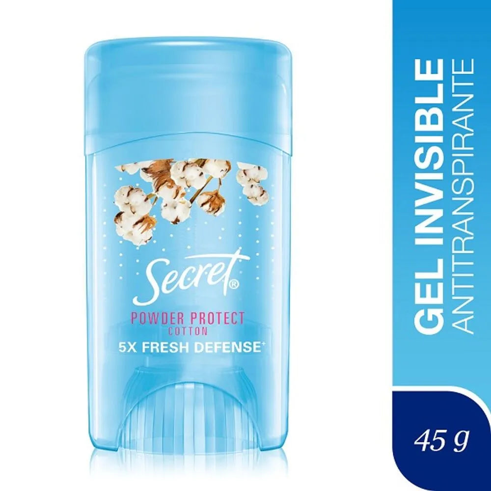 SECRET DESODORANTE GEL CLEAR POWDER PROTEC/COTTON 45 G
