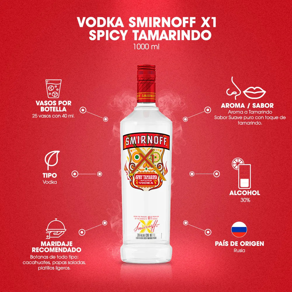 SMIRNOFF VODKA SPICY TAMARINDO 12/750 ML