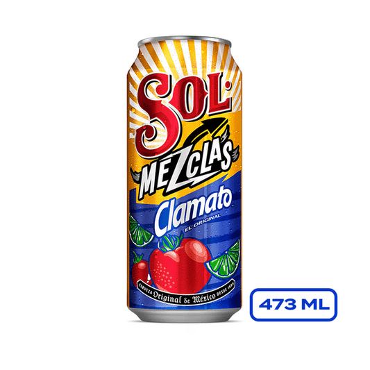 SOL CERVEZA CLAMATO LATON 24pzs 473 ML