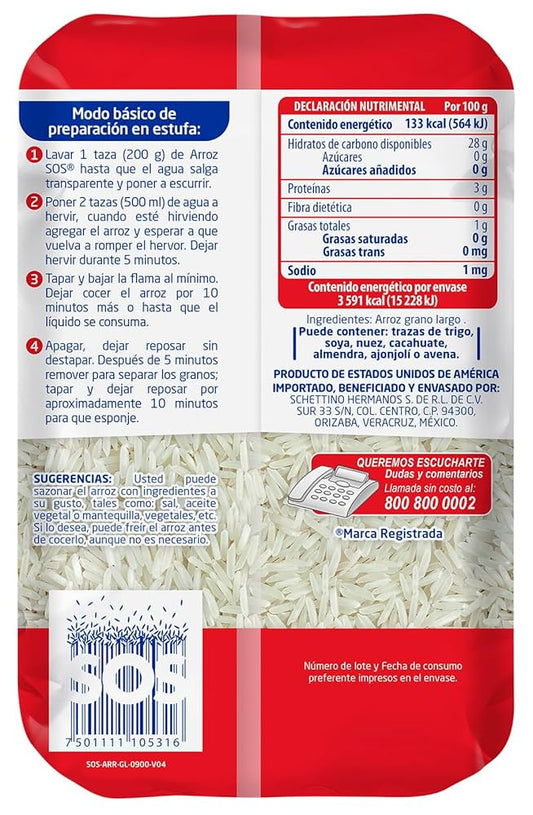 SOS ARROZ S/E LARGO (ROJO) 12/1 K