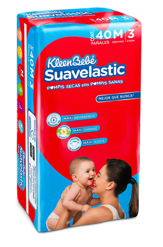 SUAVELASTIC MAX PAÑAL MEDIANO 40pzs