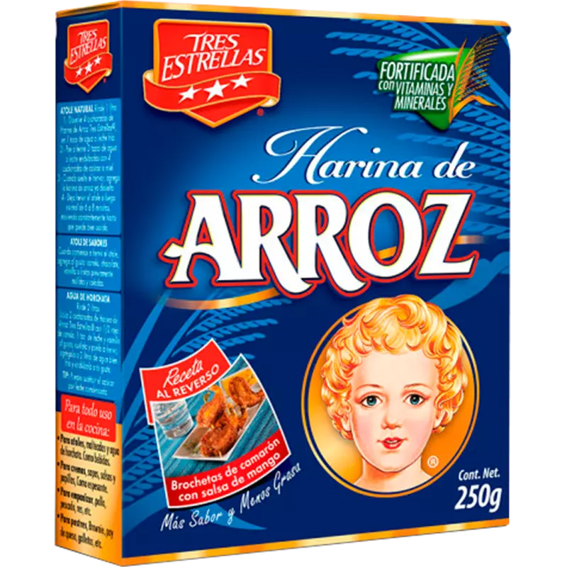TRES ESTRELLAS HARINA ARROZ 18/250 G