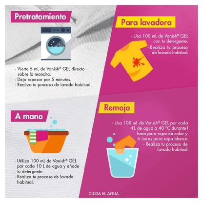 VANISH Q/MANCHAS GEL 6/925ML + 6PZ CRYSTAL W 900ML