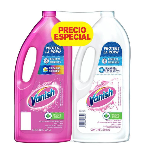 VANISH Q/MANCHAS GEL 6/925ML + 6PZ CRYSTAL W 900ML