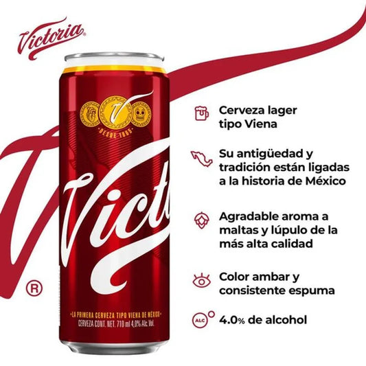 VICTORIA CERVEZA LATA 12pzs 710 ML