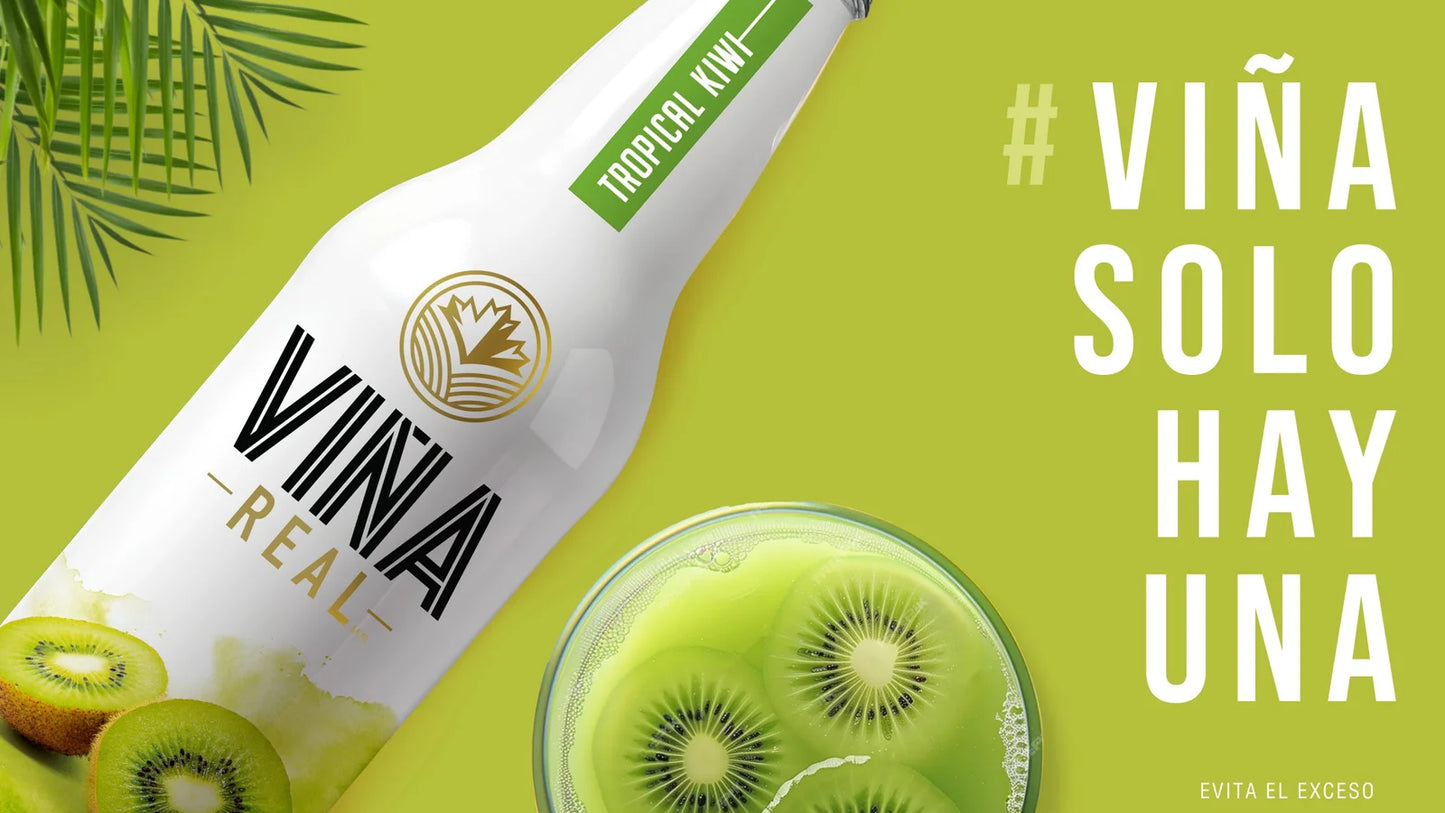 VINA REAL BEB ALCOH TROPICAL KIWI 18/400 ML