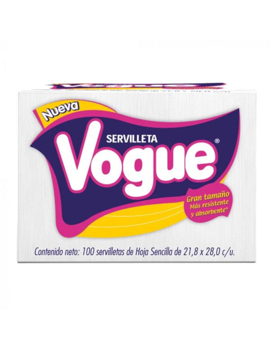 VOGUE SERVILLETA BCA 100 pzs