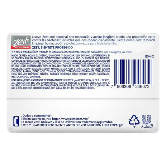ZEST JABON MANZANILLA 6/12/135 G